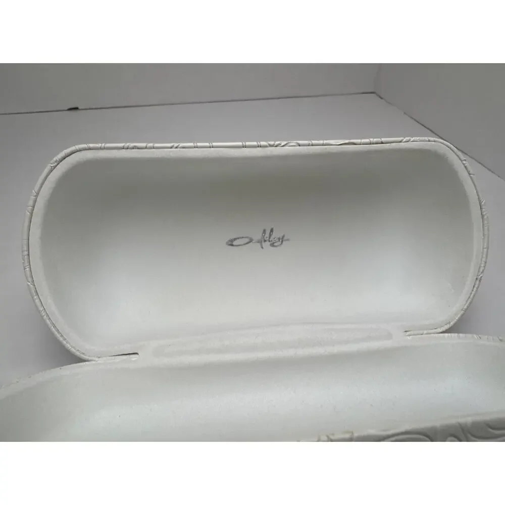 Oakley Sunglasses Hard Clamshell Case White Embossed Logo Large